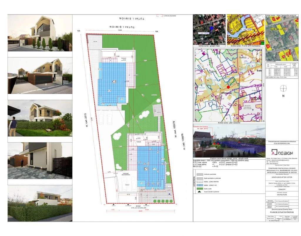 Plan de situație — două locuințe Strada Aviatorilor